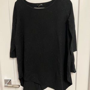 Philosophy Dane Lewis Black Cashmere Sweater with Asymmetrical Hem - XS